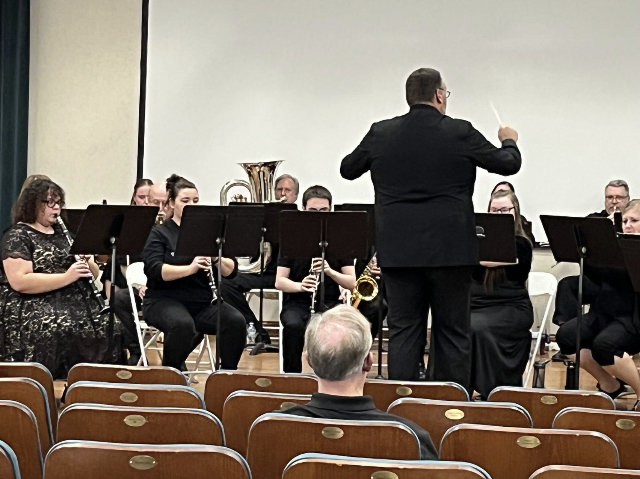 Director John Pinson conducting the IUK/Community Band at the fall concert on Nov. 9 as veterans and their families enjoy the patriotic music.