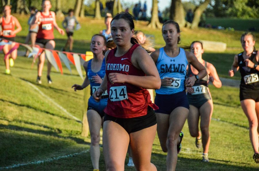 Sophomore Erica White competing in the Brescia Cross Country Invitational on Oct. 7. The IU Kokomo womens team went on to place 3rd overall.