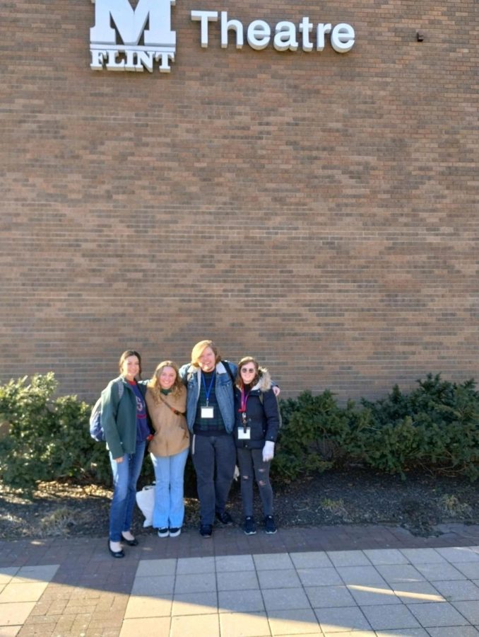 Four Indiana University Kokomo students recently attended the region three Kennedy Center American College Theater Festival in Flint, MI, where they attended workshops and numerous plays to learn more about performing arts. Pictured are (left to right) Clarissa Vasquez, Dezi Dagey, Mason Lewis, and Anna Marcum.