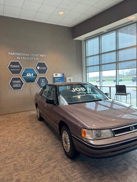 Car pictured is the first manufactured car to come off the line.